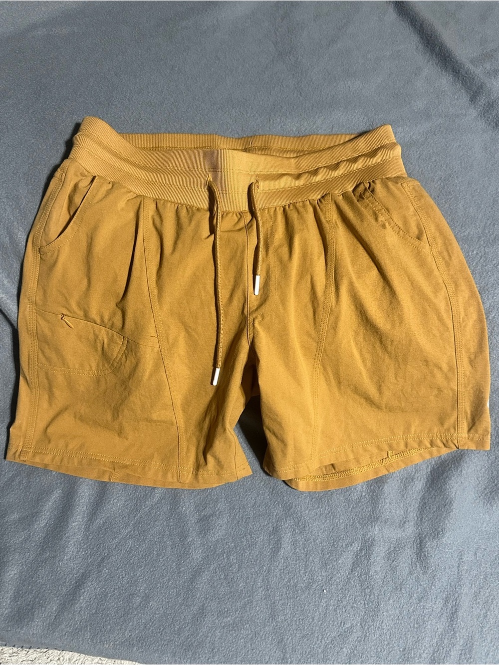ZYIA Women's Mustard Yellow Drawstring Athletic Shorts